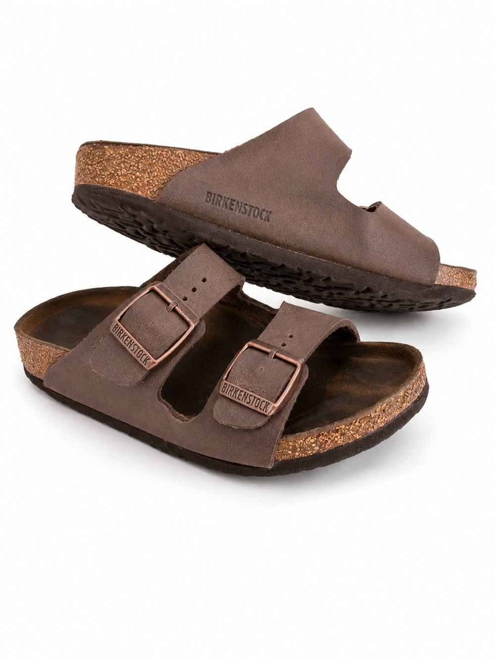 Kids Birkenstock Arizona Two-Strap Sandals in Mocha